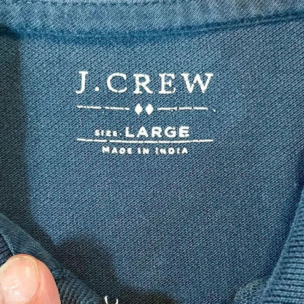 J. Crew Blue Solid Color Collared Polo Large - Picture 6 of 8